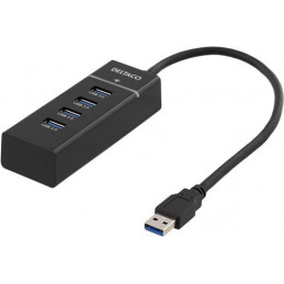 Deltaco UH-475 keskitin USB 3.2 Gen 1 (3.1 Gen 1) Type-A 5000 Mbit s Musta