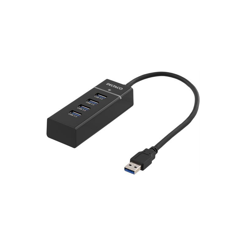 Deltaco UH-475 keskitin USB 3.2 Gen 1 (3.1 Gen 1) Type-A 5000 Mbit s Musta