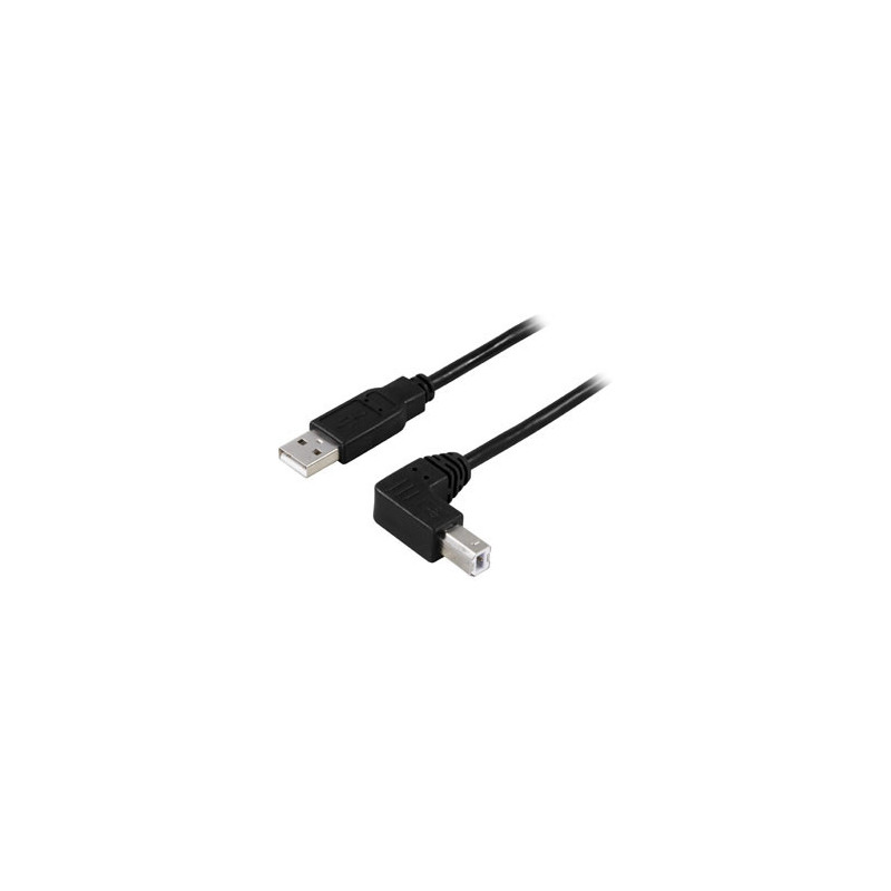 Deltaco USB 2.0 Cable A B, 1m USB-kaapeli USB A USB B Musta