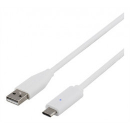 Deltaco USBC-1011 USB-kaapeli 2 m USB 2.0 USB A Valkoinen