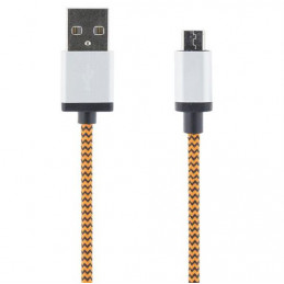 Deltaco MICRO-116 USB-kaapeli 1 m USB 2.0 USB A Micro-USB B Oranssi, Valkoinen