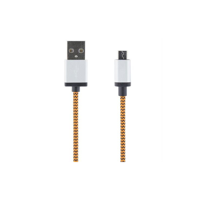 Deltaco MICRO-116 USB-kaapeli 1 m USB 2.0 USB A Micro-USB B Oranssi, Valkoinen