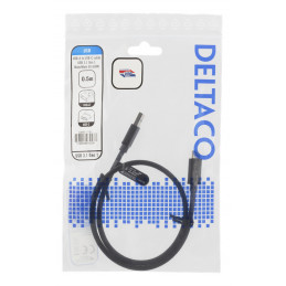 Deltaco USBC-1151 USB-kaapeli 0,5 m USB 3.2 Gen 1 (3.1 Gen 1) USB A Musta