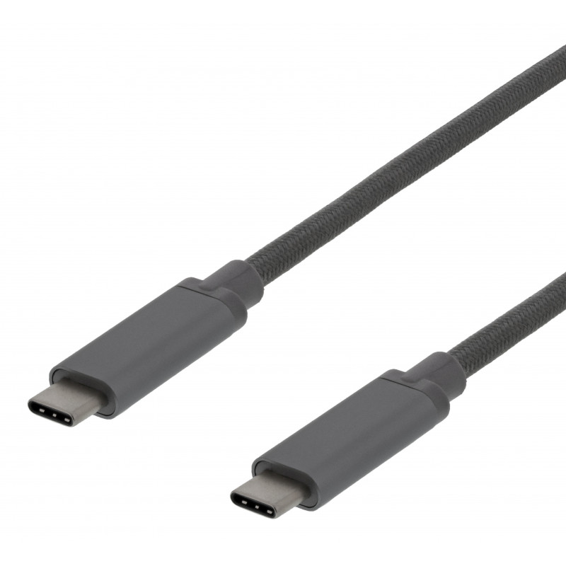 Deltaco USBC-1361 USB-kaapeli 0,5 m USB 3.2 Gen 2 (3.1 Gen 2) Harmaa