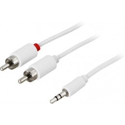 Deltaco MM-142B audiokaapeli 5 m 2 x RCA 3.5mm Valkoinen