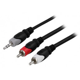 Deltaco MM-143 audiokaapeli 10 m 3.5mm 2 x RCA Monivärinen