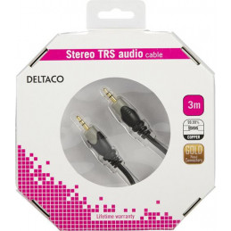 Deltaco audiokabel - 3 m audiokaapeli 3.5mm Musta