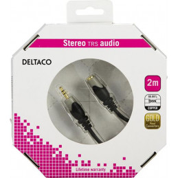 Deltaco MM-160-K - forlængerkabel til au audiokaapeli 2 m 3.5mm Musta
