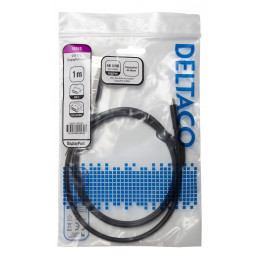 Deltaco USBC-DP100 videokaapeli-adapteri 1 m USB Type-C DisplayPort Musta