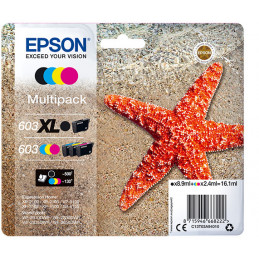 Epson 603 XL 1 kpl Alkuperäinen Korkea (XL) värintuotto Musta, Syaani, Magenta, Keltainen