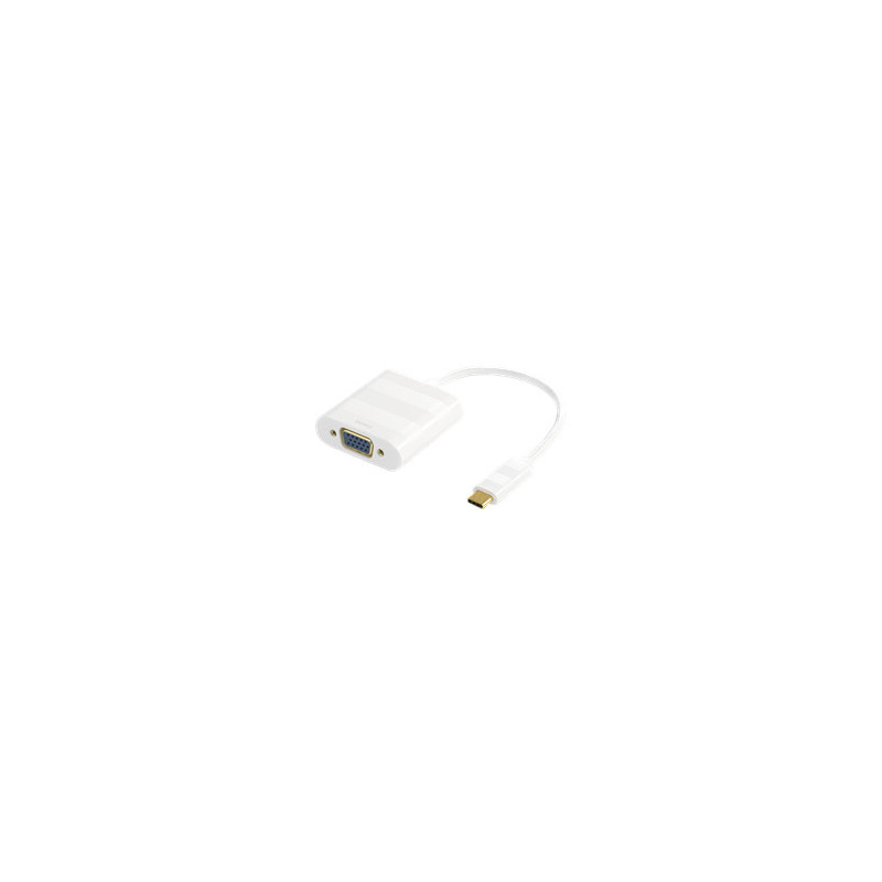 Deltaco USBC-VGA1 videokaapeli-adapteri 0,1 m USB Type-C VGA (D-Sub) Valkoinen