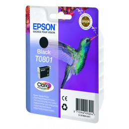 Epson Hummingbird Yksittäispakkaus, musta T0801 Claria Photographic -muste