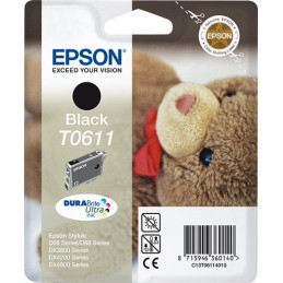 Epson Teddybear Yksittäispakkaus, musta T0611 DURABrite Ultra -muste