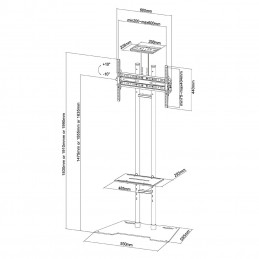 Newstar PLASMA-M1700ES kyltin näyttökiinnike 177,8 cm (70") Musta