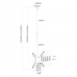 Newstar FPMA-C340 190,5 cm (75") Musta