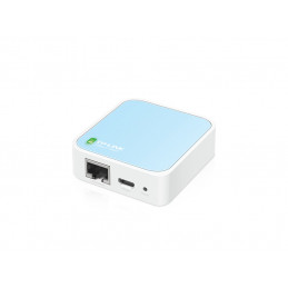 TP-LINK 300Mbps Wireless N Nano Router langaton reititin Nopea Ethernet Yksi kaista (2,4 GHz) Sininen, Valkoinen