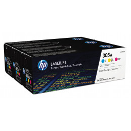 HP 305A värikasetti 3 kpl Alkuperäinen Syaani, Magenta, Keltainen