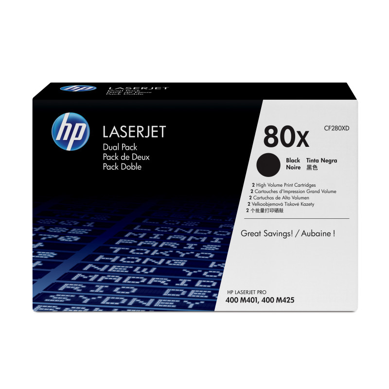 HP 80X värikasetti 2 kpl Alkuperäinen Musta