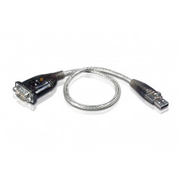 Aten UC232A1-AT kaapelin sukupuolenvaihtaja USB RS-232 Musta, Metallinen