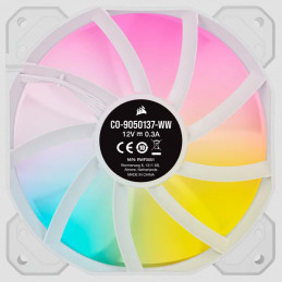 Corsair SP120 RGB ELITE Tietokonekotelo Tuuletin 12 cm Valkoinen 3 kpl