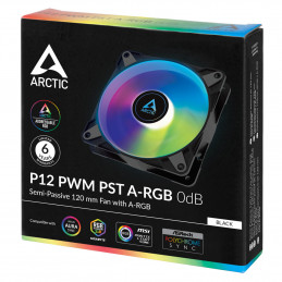 ARCTIC P12 PWM PST A-RGB 0dB Tietokonekotelo Tuuletin 12 cm Musta, Valkoinen 1 kpl