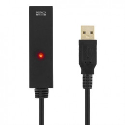 Deltaco USB2-EX3M USB-kaapeli 3 m USB 2.0 USB A Musta