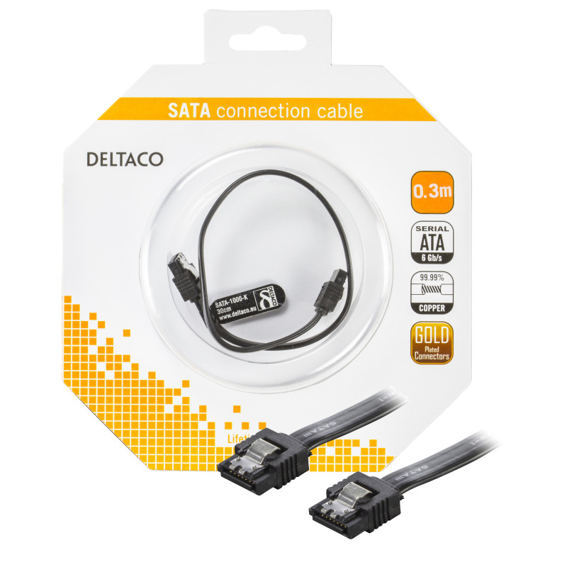 Deltaco SATA-1000-K SATA-kaapeli 0,3 m SATA 7-pin Musta