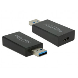 DeLOCK 65689 kaapelin sukupuolenvaihtaja USB 3.1 Gen 2 Type-A USB 3.1 Gen 2 USB Type-C Musta