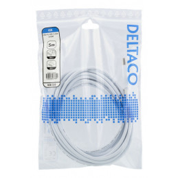 Deltaco USBC-1011F USB-kaapeli 5 m USB 2.0 USB A Valkoinen
