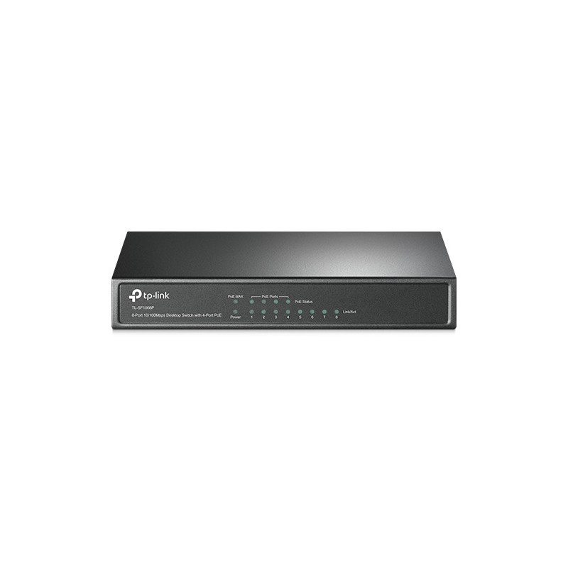 TP-LINK TL-SF1008P Hallitsematon Fast Ethernet (10 100) Power over Ethernet -tuki Musta
