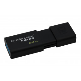 Kingston Technology DataTraveler 100 G3 USB-muisti 64 GB USB A-tyyppi 3.2 Gen 1 (3.1 Gen 1) Musta