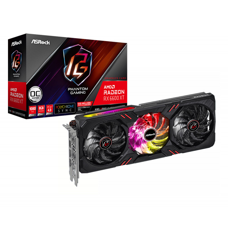 Asrock Phantom Gaming RX6600XT PGD 8GO AMD Radeon RX 6600 XT 8 GB GDDR6