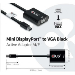 CLUB3D MiniDisplayPort™ to VGA Black Active Adapter M F