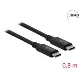 DeLOCK 86979 USB-kaapeli 0,8 m USB4 Gen 3x2 USB C Musta