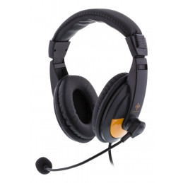 Deltaco GAM-012 kuulokkeet ja kuulokemikrofoni Pääpanta 3,5 mm liitin Musta, Oranssi