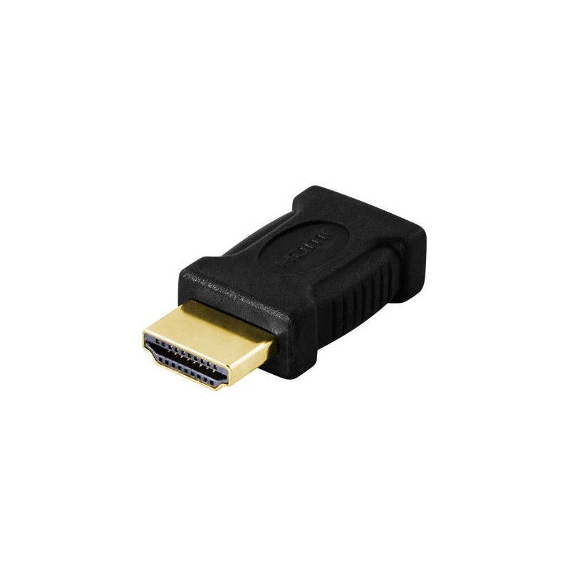 DELTACO HDMI-sovitin mini HDMI uros - HDMI naaras 19-pin kullatut liittimet