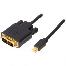DELTACO mini DisplayPort - DVI-D Single Link monitorikaapeli 20-pin ur - 24+1-pin ur kullatut liitokset johtimet puhdasta kupari