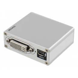 DELTACO Thunderbolt - HDMI/DVI/VGA-sovitin 1080p alumiini harmaa