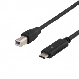 Deltaco USBC-1016 USB-kaapeli 2 m USB 2.0 USB B Musta