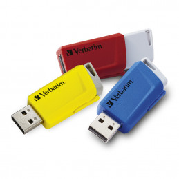Verbatim Store ‘n’ Click USB-muisti 16 GB USB A-tyyppi 3.2 Gen 1 (3.1 Gen 1) Sininen, Punainen, Keltainen