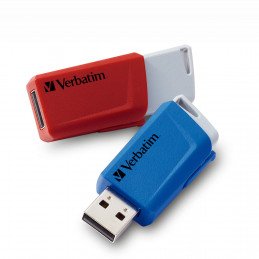 Verbatim Store 'n' Click USB-muisti 32 GB USB A-tyyppi 3.2 Gen 1 (3.1 Gen 1) Sininen, Harmaa, Punainen