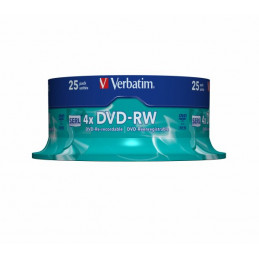 Verbatim DVD-RW, 4x, 4,7 GB/120 min, 25-pakkaus spindle,...