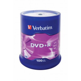 Verbatim DVD+R, 16x, 4,7 GB/120 min, 100-pakkaus spindle,...