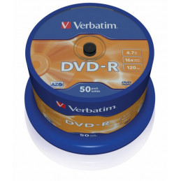 Verbatim DVD-R, 16x, 4,7 GB/120 min, 50-pakkaus, spindle,...