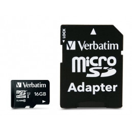 Verbatim microSDHC, 16GB,  Class 10, mukana sovitin