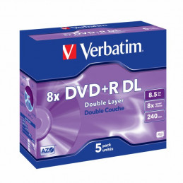Verbatim DVD+R DL, 8x, 8,5 GB/240 min, 5-pakkaus jewel...