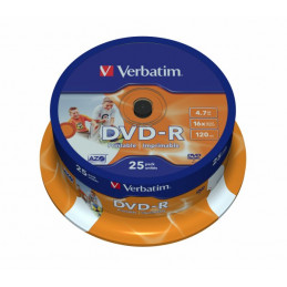 Verbatim DVD-R, 16x, 4,7 GB/120 min, 25-pakkaus, spindle,...
