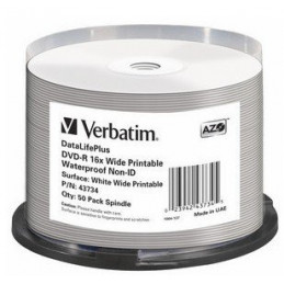 Verbatim DVD-R AZO 4.7GB 16X DL+ WIDE GLOSSY WATERPROOF...
