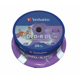 Verbatim DVD+R DL, 8x, 8,5 GB/240 min, 25-pakkaus...