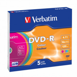 Verbatim DVD-R, 16x, 4,7 GB/120 min, 5-pakkaus slim case,...